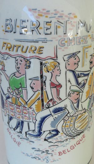 Royal Goedewaagen - Platelen kruikje "België" uit de toerisme serie ontwerp Antoni van Gool kopen? Bied vanaf 20!