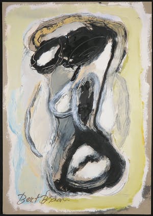 Bert Braam - Gemengde techniek op karton, Lot van twee abstracte composities kopen? Bied vanaf 1!