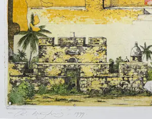 Rolf Weijburg - handgesigneerde kleurenets | 'Vila do Obo' | 1999 (INGELIJST) kopen? Bied vanaf 125!