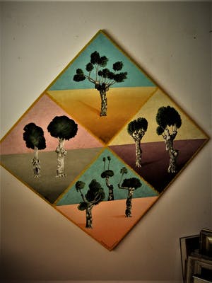 Erna van Mondfrans - GROOT realistisch olieverf "Frankrijk de bomen van Chalabre" gesigneerd kopen? Bied vanaf 20!