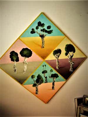 Erna van Mondfrans - GROOT realistisch olieverf "Frankrijk de bomen van Chalabre" gesigneerd verkocht voor € 20!