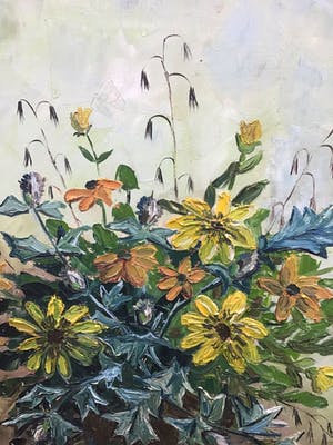 Niet of onleesbaar gesigneerd - Pot met bloemen kopen? Bied vanaf 1!