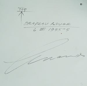 Eugene Brands - Drapeau rouge, gemengde techniek op dik papier (laatste keer!) kopen? Bied vanaf 995!