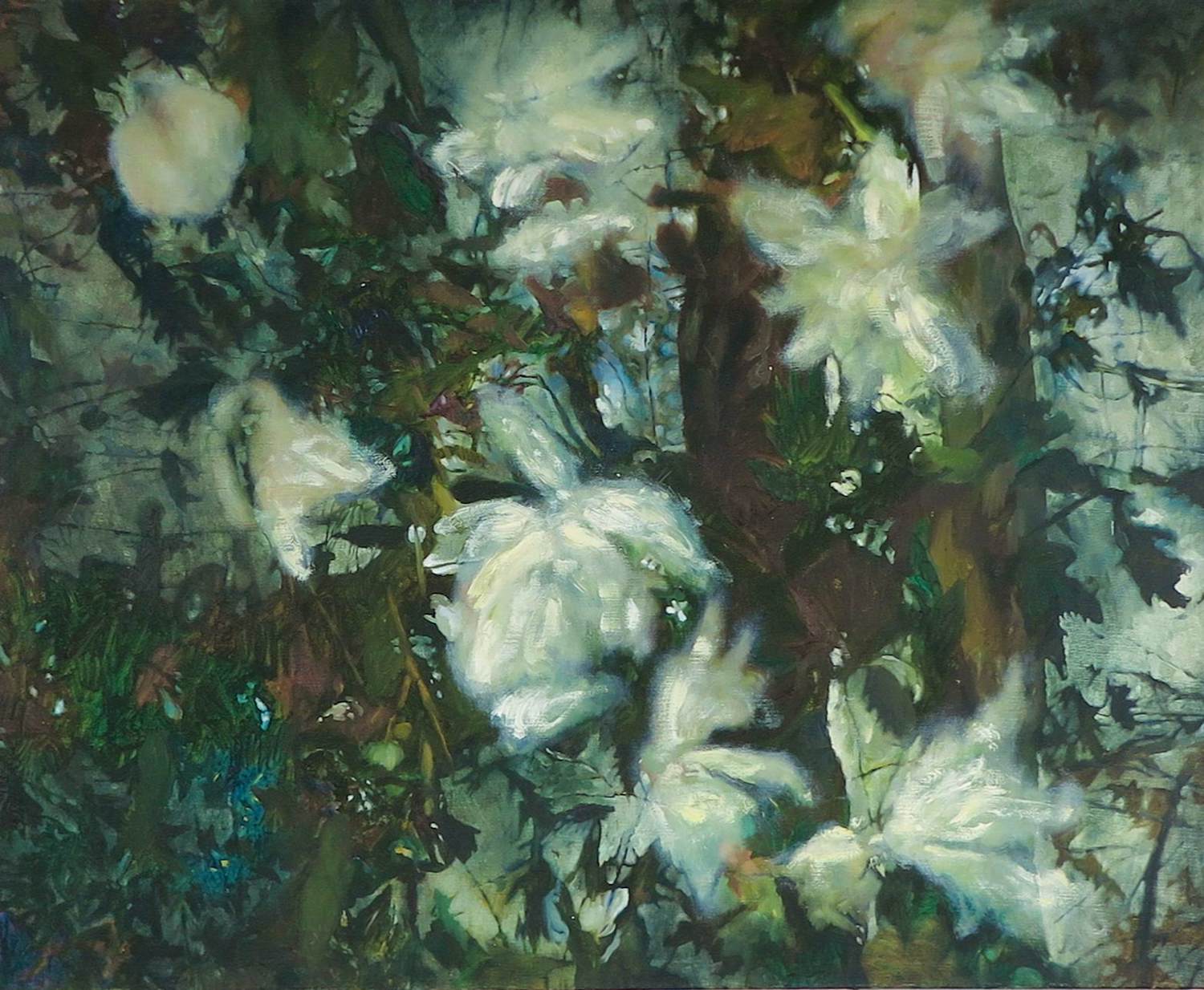 Marianne van Hest - Acryl op doek, Bloemen verkocht voor € 150!