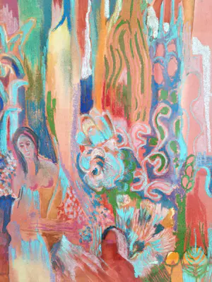 Joe Wols - (1929-2019) Kleurrijke figuren, ingelijst kopen? Bied vanaf 79!