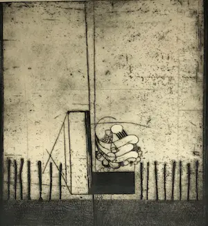 Peter Oosterbos - grote groeisel - ingelijste ets - gesigneerd kopen? Bied vanaf 40!