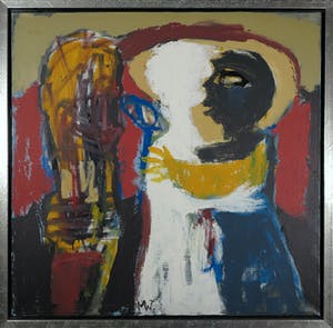 Martin van Wordragen - Olieverf op doek, Ontmoeting met de muze - Ingelijst (Groot) kopen? Bied vanaf 300!