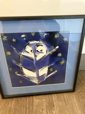 Liduine Wauters - Acryl op board ‘ Bang in ‘t donker’ verkocht voor € 40!