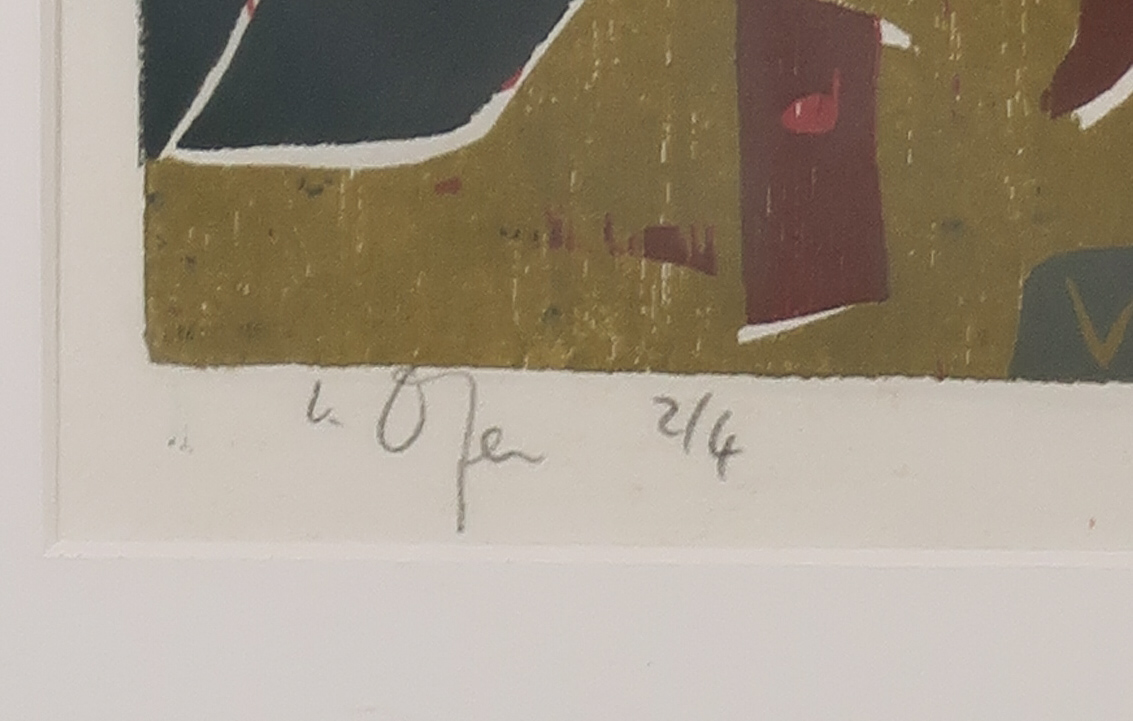 Vincent van Ojen - Houtsnede, Zonder titel - Ingelijst kopen? Bied vanaf 40!