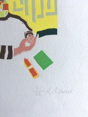 Roger Raveel - kleuren houtsnede ‘Thuis’ -1999 - Romeins genummerd - nieuwe lijst. kopen? Bied vanaf 675!