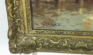 Henk Dekker - Olieverf op doek, Havengezicht - Ingelijst kopen? Bied vanaf 200!