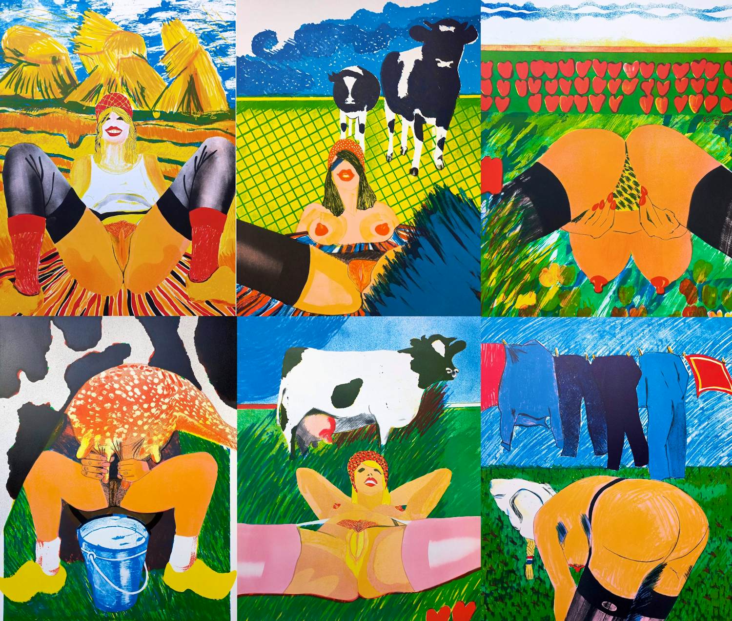 Jan Cremer - Hollandse boerinnen, complete uitgave met 6 litho’s kopen? Bied vanaf 1350!