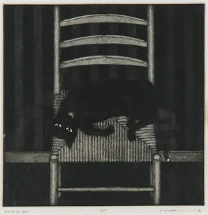 Joop Vegter - Mezzotint, Japie op een stoel kopen? Bied vanaf 80!