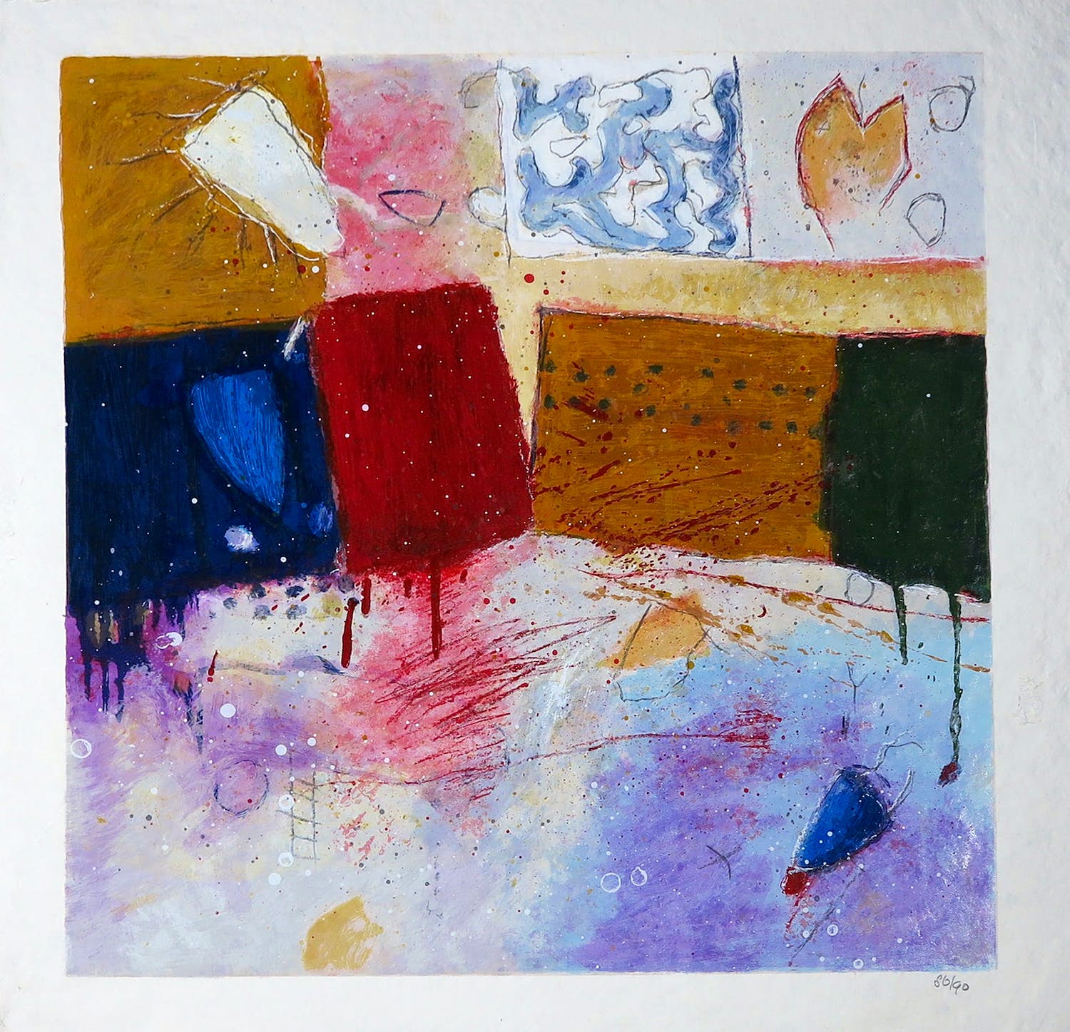 Alexander Vogels - Zeefdruk op geschept papier, Zonder titel verkocht voor € 1!