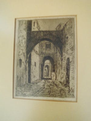 Martin van Waning - Ets - Stadsgezicht kopen? Bied vanaf 20!