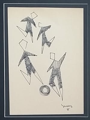 Siep van den Berg - Voetballers - inkt op papier kopen? Bied vanaf 90!
