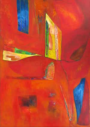 Rik Berkhout - Olieverf op doek, De vogel (Zeer groot) verkocht voor € 150!