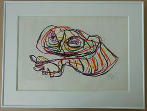 Karel Appel - COBRA FIGUUR / KLEURZEEFDRUK / 59x78cm / KADER / SIG / 1978 kopen? Bied vanaf 735!