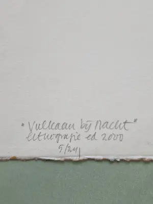 Jurjen Ravenhorst - Grote kleuren lithografie "vulkaan bij nacht" - zeer kleine oplage (5/24) kopen? Bied vanaf 53!