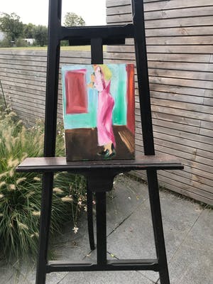 Curiosa - Prachtige rustieke schildersezel - voor presentatie - 2m hoog kopen? Bied vanaf 80!