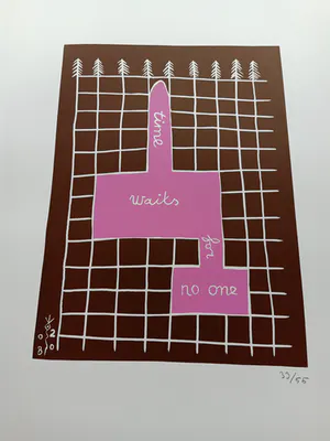 Joost van der Toorn - "Time waits for no one". Grafiek, very limited edition, handgesigneerd kopen? Bied vanaf 75!