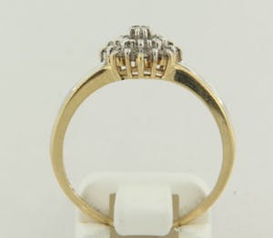 14K Goud - bicolour gouden ring bezet met diamanten - ringmaat 18.5 (58) kopen? Bied vanaf 200!