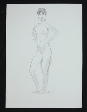 Jan Sluijters (jr.) - Tekening, Staand naakt kopen? Bied vanaf 40!