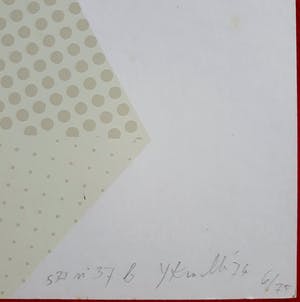 Yvonne Kracht - Geometrische abstracte compositie, zeefdruk kopen? Bied vanaf 40!