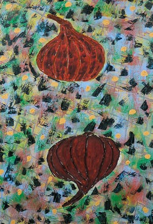 Bob Negryn - Acryl op paneel, Uien - Ingelijst (Groot) kopen? Bied vanaf 150!