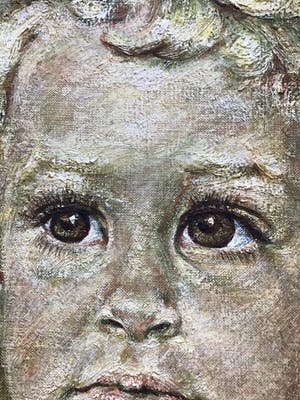 Niet of onleesbaar gesigneerd - Schilderij van meisje, gesigneerd en ingelijst kopen? Bied vanaf 1!