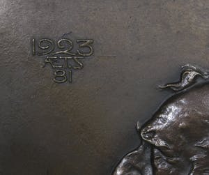 Toon Dupuis - Brons, Portret en profil van Louis Bouwmeester als Shylock (met persoonlijk archief) - Ingelijst kopen? Bied vanaf 1000!