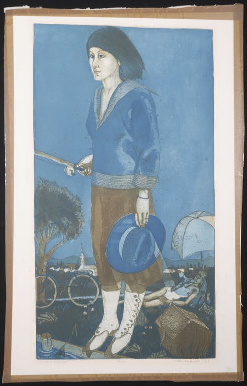 Cees Landsaat - Cees Landsaat: Ets en aquatint, Vissend meisje kopen? Bied vanaf 1!