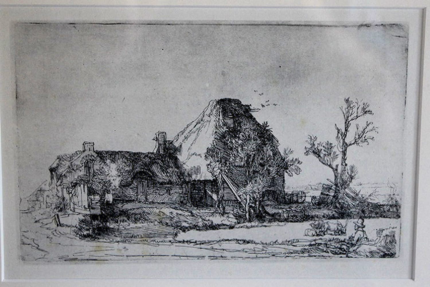 Rembrandt van Rijn - boerderij met tekenaar (c9) verkocht voor € 50!
