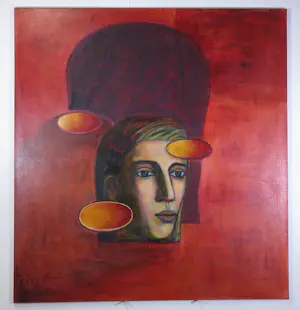 Margreet Bouman - Acryl op doek, Het Vuur - Ingelijst kopen? Bied vanaf 200!