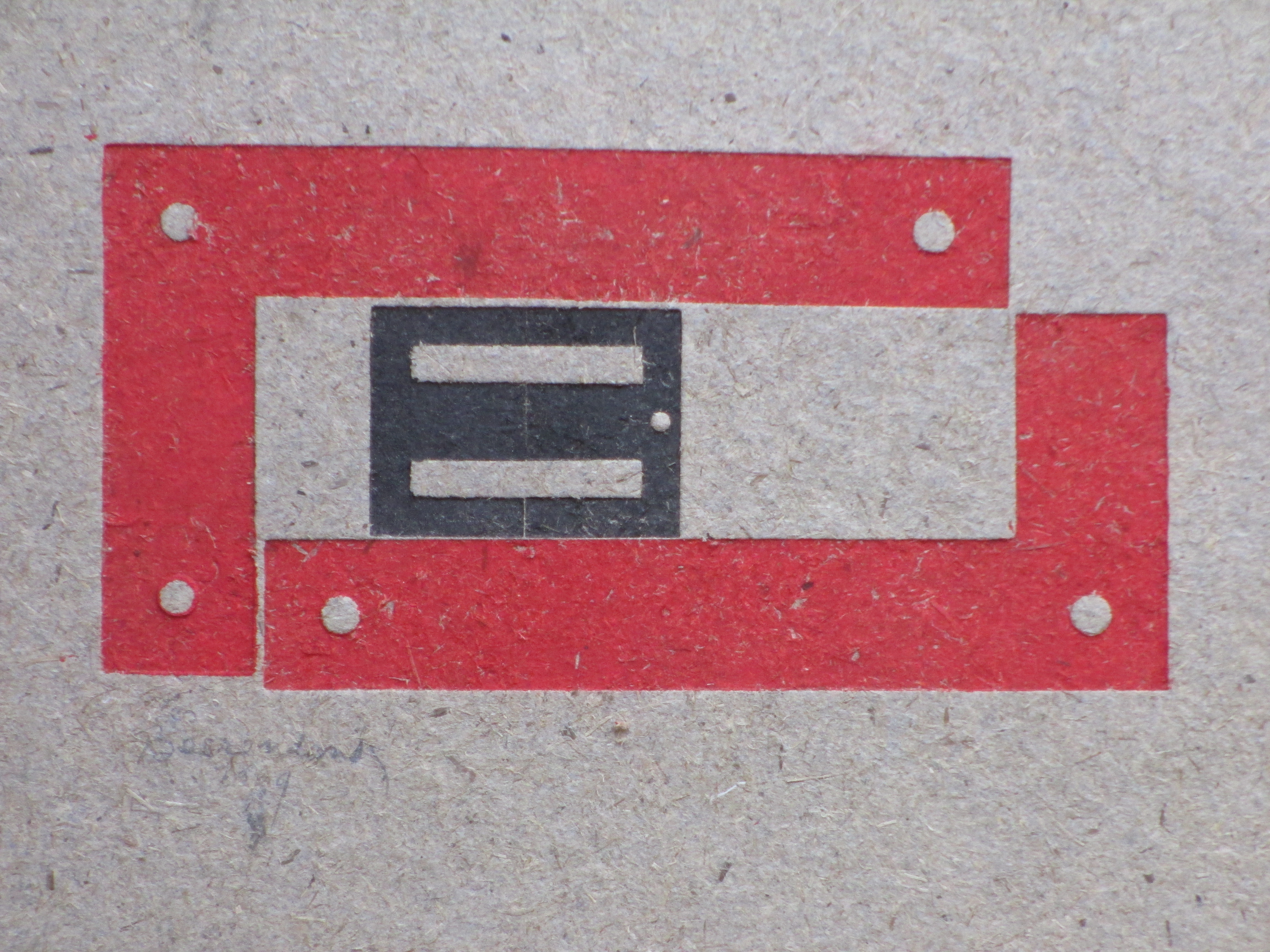 Theo Beerendonk - Compositie in rood/zwart - Ets in diepdruk kopen? Bied vanaf 45!