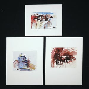 Franscz Witte - Lot van 3 aquarellen, Zonder titel kopen? Bied vanaf 1!