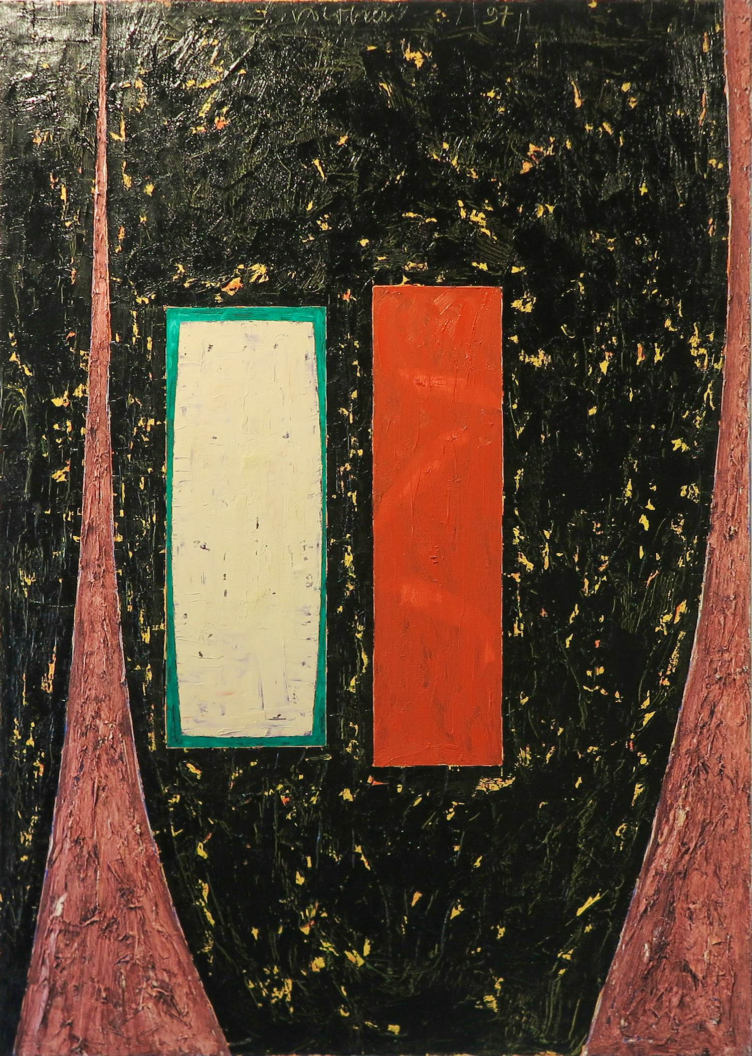 Jelis van Dolderen - Olieverf en tempera op doek, Zonder titel (Zeer groot) kaufen? Bieten Sie von 150!
