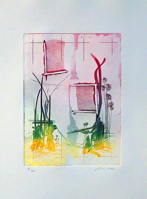 Olivier Beijn - Olivier Beijn (1978-) - kleurets - abstracte tuin kopen? Bied vanaf 19!