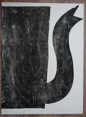 Klaas Gubbels - grote houtsnede - kan -1990 kopen? Bied vanaf 395!