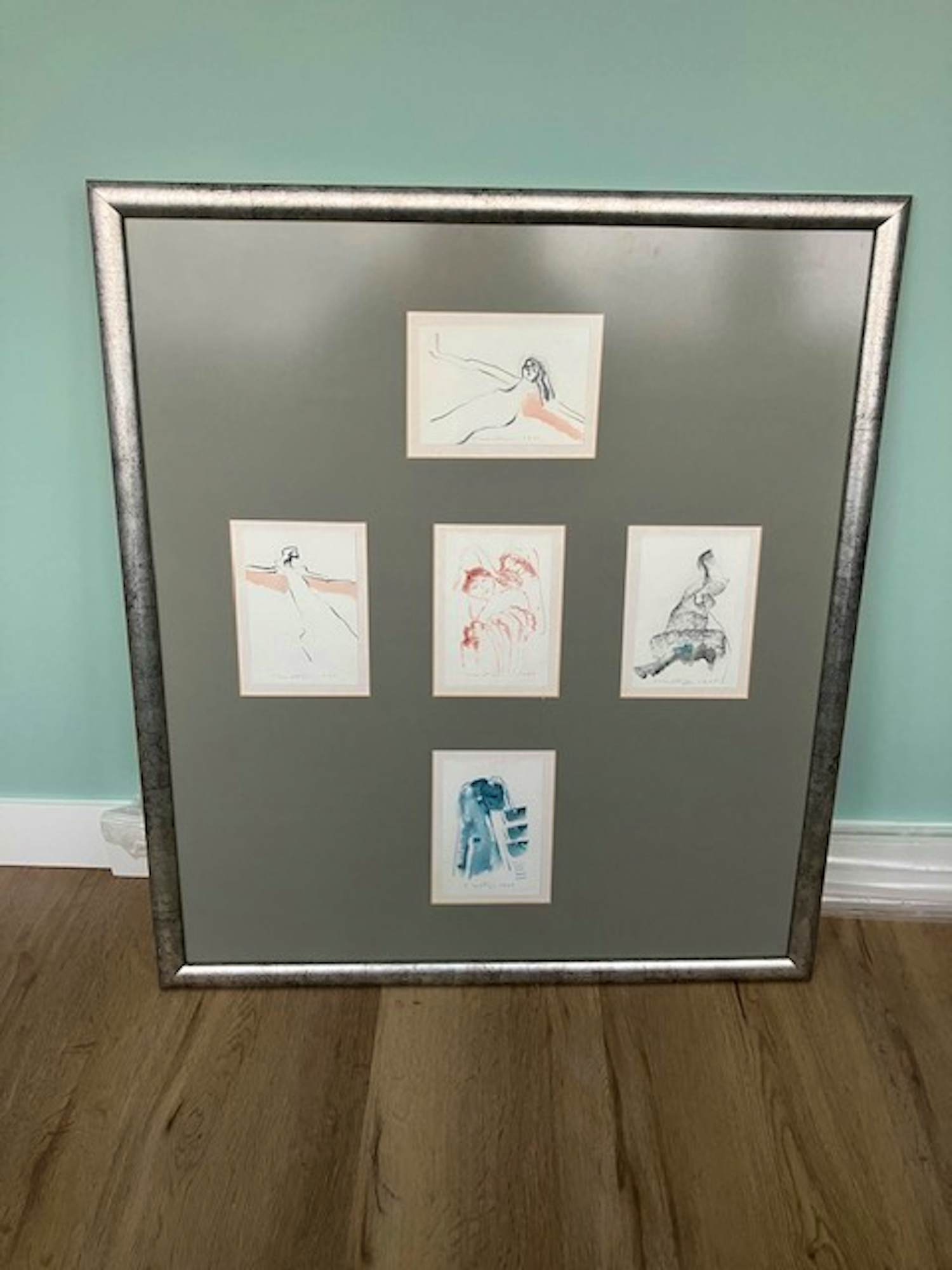 Jan Montyn - diverse werken ca h16/b12 collage van krijt, inkt en aquarel in fraaie lijst kopen? Bied vanaf 149!