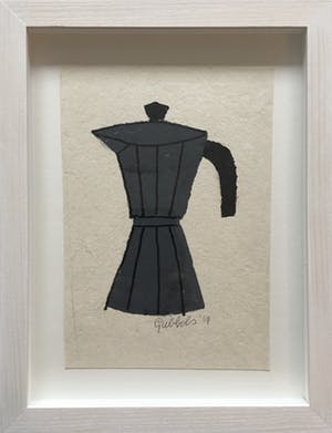 Klaas Gubbels - gemengde techniek op papier ‘Bialetti’. kopen? Bied vanaf 295!