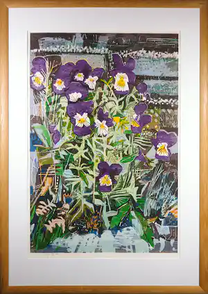 Vincent van Ojen - Houtsnede, Violen - Ingelijst (Zeer groot) vendu pour 150€ !