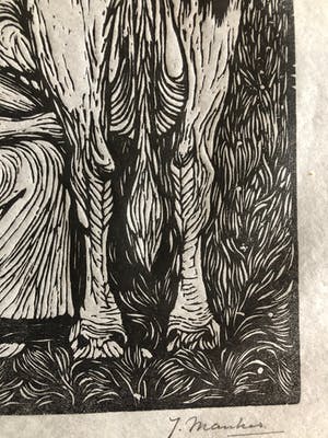 Jan Mankes - Houtsnede Koemelkster kopen? Bied vanaf 250!