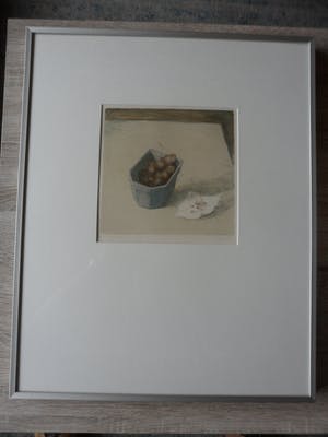 Mart Kempers - Kleurenlitho met een schaal met kersen. kopen? Bied vanaf 40!