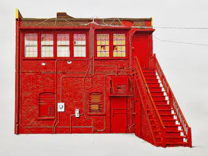 AcheterSiet Zuyderland - wegens niet betaald opnieuw in veiling: Unieke A.P. kleuren-Litho "the red Wall"? Enchérissez de 64!