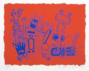 Henk Schiffmacher - Zeefdruk, Zonder titel verkocht voor € 1!