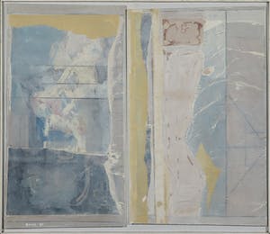 Fred Boven - Gemengde techniek (papier, collage, acryl) op paneel, Zonder titel - Ingelijst kopen? Bied vanaf 1!