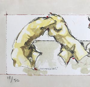 Kees Verkade - Zeldzame litho - 1997 - 'Omhelzing, de kus, gesprek, tors' - 18/50 kopen? Bied vanaf 165!