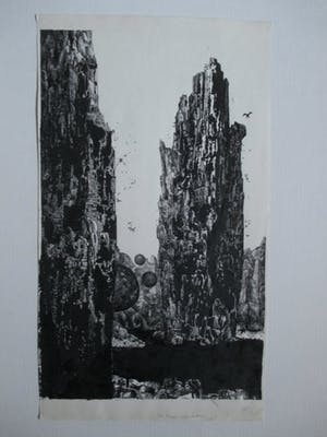 Jan Bernard Meinen - Gemengde techniek "De Twee wachters" kopen? Bied vanaf 45!