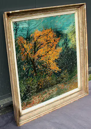 Charles Eyck - groot ingelijste olieverf op doek: Boslandschap in de schemering - 1945 kopen? Bied vanaf 1895!